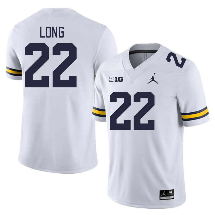 Michigan Wolverines #22 David Long College Football Jerseys Stitched Sale-White